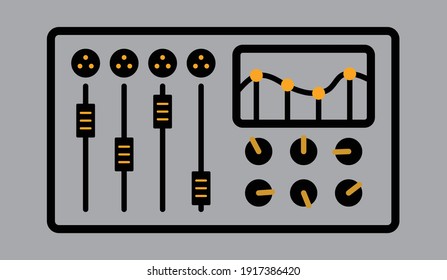 audio mixer icon. simple, modern, and dual tone color