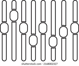 Audio Mixer Icon Vector Illustration line art on white background..eps
