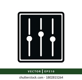 Audio mixer icon vector logo design template flat style