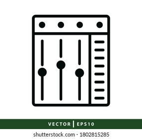 Audio mixer icon vector logo design template flat style