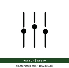 Audio mixer icon vector logo design template flat style