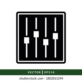 Audio mixer icon vector logo design template flat style
