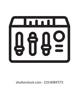 audio mixer line icon illustration vector graphic