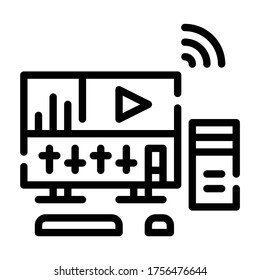 Audio Mixer Outline icon. Live and Streaming.