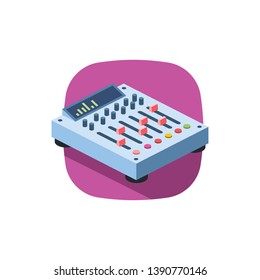 Audio mixer. Vector 3d isometric color icon new flat style. Creative illustration, idea for infographics.