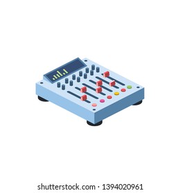 Audio mixer. Vector 3d isometric, color web icons set, new flat style. Creative illustration, idea for infographics.