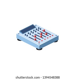 Audio mixer. Vector 3d isometric color icon new flat style. Creative illustration, idea for infographics.