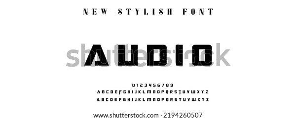 AUDIO modern, luxury and\
tech alphabets letter set design. amazing typeface vector logo\
design.