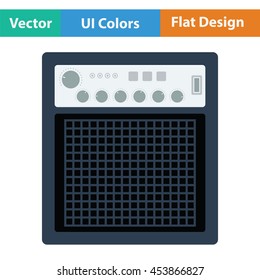 Audio monitor icon. Flat color design. Vector illustration.