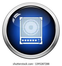 Audio Monitor Icon. Glossy Button Design. Vector Illustration.
