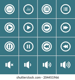 audio and music bold icon set, flat design icon, each icon is a single object (compound path), vector eps10