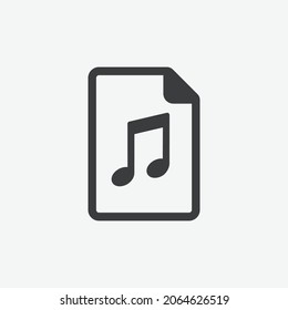 Audio Music File Document Flat Vector Icon