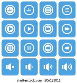 audio and music flat icon set, flat design icon, vector eps10.