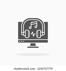 Audio Music glyph icon. Can be used for digital product, presentation, print design and more.
