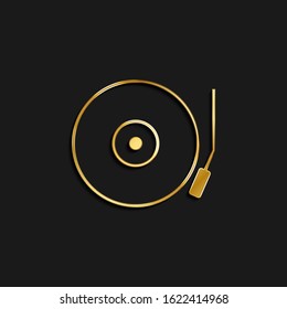 Audio, music gold icon. Vector illustration of golden icon