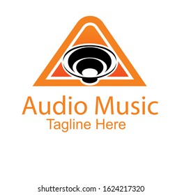 Audio Music icon. Abstract triangle related to Play logo, media logo, multimedia logo
