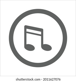 Audio, music icon. Gray vector graphic.