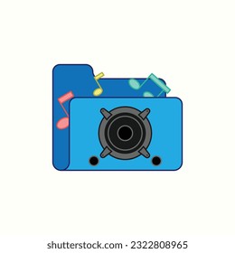 icono de música de audio, icono aislado en fondo claro, perfecto para sitio web, blog, logotipo, diseño gráfico, medios sociales, interfaz de usuario, aplicación móvil