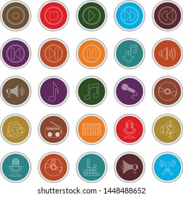 audio music icons set. Vector Illustration