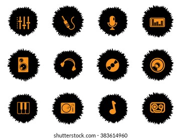 Audio and music icons set for web sites and user interface