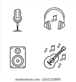 audio and music icons vector editable eps 10 icons set on a white background