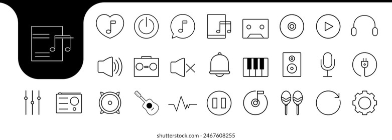 audio music line icon vector designs