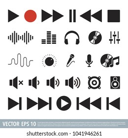 Audio Music note flat icon vector template 
