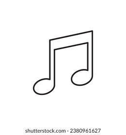 Audio music note icon.liner flache Illustration auf weißem Hintergrund.eps