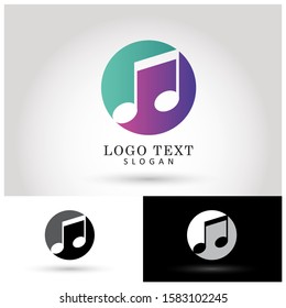 Audio & Music Note Logo. Symbol & Icon Vector Template.