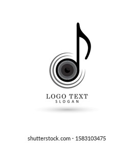 Audio & Music Note Logo. Symbol & Icon Vector Template.