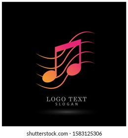 Audio & Music Note Logo. Symbol & Icon Vector Template.