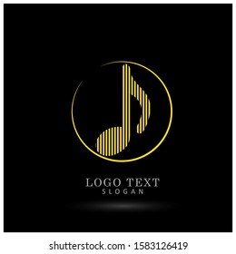 Audio & Music Note Logo. Symbol & Icon Vector Template.