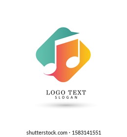 Audio & Music Note Logo. Symbol & Icon Vector Template.