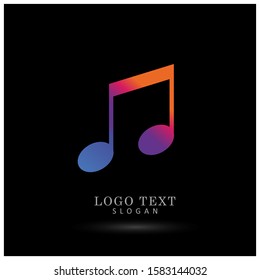 Audio & Music Note Logo. Symbol & Icon Vector Template.