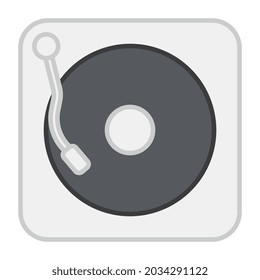 Icono del reproductor de música de audio, diseño plano del reproductor de vinilo