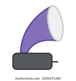 Audio-Musik-Player-Symbol, flaches Design des Grammophons