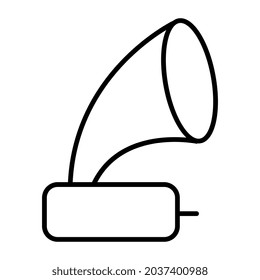 Audio music player icon, linear design of gramophone
