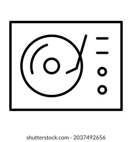 Audio-Musik-Player-Symbol, lineares Design des Vinyl-Players