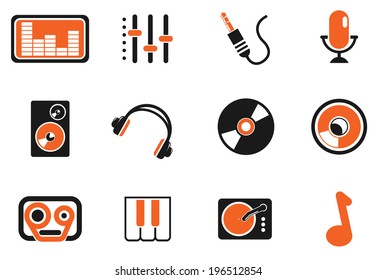 Audio & music simple vector icons