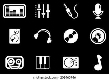 Audio & music simple vector icons