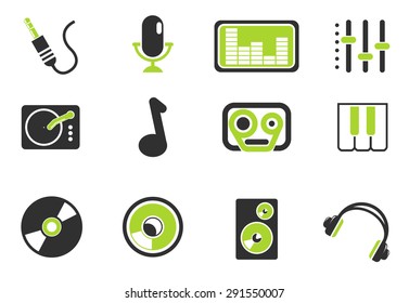 Audio & music simple vector icons