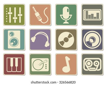Audio & music simple vector icons