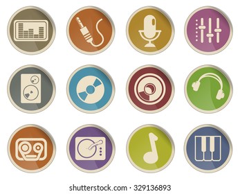 Audio & music simple vector icons