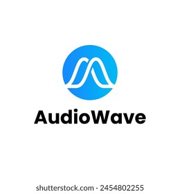 Audio Music Sound Wave Logo Vector Abstract Illustration Icon Design Template Element 