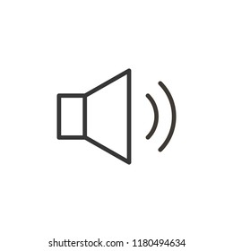 Audio or music speaker icon. Vector thin line button for interface related with music and sound