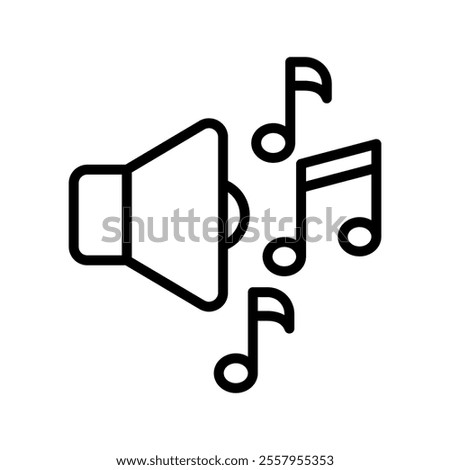 audio music Vector Lineal Icon on white background.