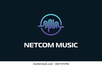 Audio Music Vector Logo Design Template