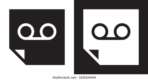 Audio Note. Glyph Icon in White and Black Version.