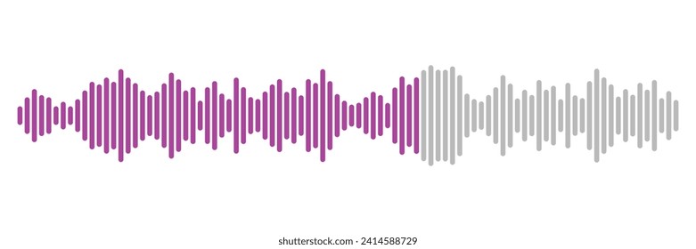 Audio Play Bar Icon. Music symbols with voice messages, radio sounds and wave forms. Sound effects in play form. Flat vector illustration isolated on white background for web, mobile apps and ui.