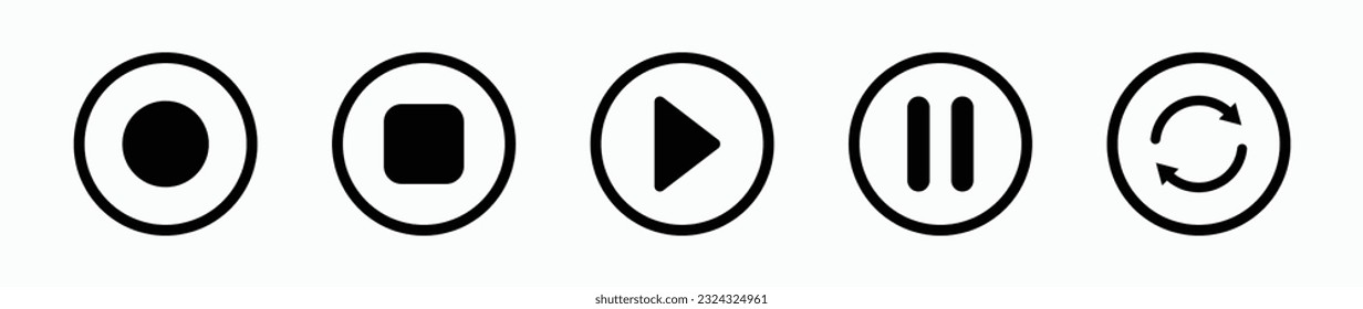 Audio play icon set EPS10 - Vector.